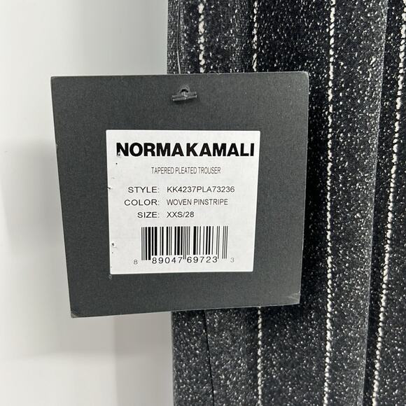 Norma Kamali Tapered Pleated Trouser - Woven Pinstripe - XXS - New with tags - Picture 4 of 8